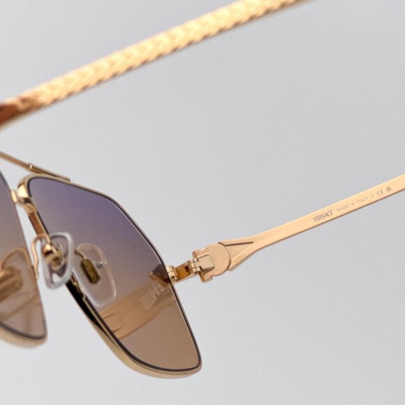 Versace Men’s Sunglasses – Gold Aviator Frame | VE2284 1002EL | NEW & AUTHENTIC - Picture 7 of 10